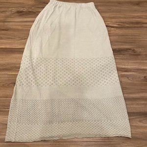 light green knit / crochet maxi skirt size 8